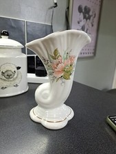 MARYLEIGH POTTERY Cornucopia Horn Shell Vase