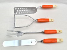 Vintage Tala Kitchen Utensils x 4 Masher Spatula Palette Slice Carving Fork