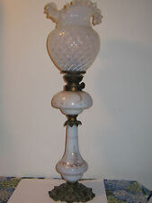 VECCHIA LAMPADA OLIO KOSMOS BRENNER BRONZO CRISTALLO VICTORIAN BRASS OIL VINTAG