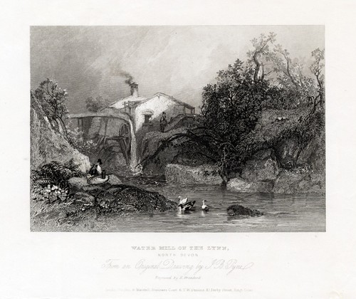 Antique print water - antique, print-''water