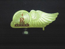 Vintage RALEIGH  Bicycle front mudguard Emblem Badge Bike GOLD NOS 1950s