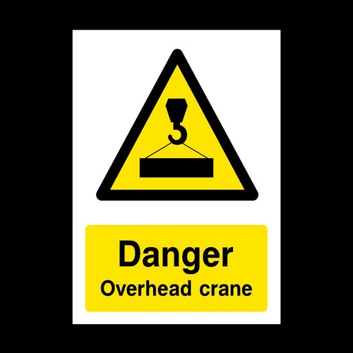 Danger overhead crane - overhead, plastic