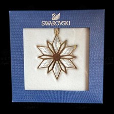 Swarovski Crystal CHRISTMAS GOLDEN STAR ORNAMENT 5064267 Mint Boxed Rare Retired