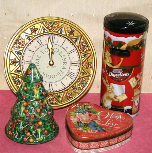 Four festive tins mcvities - tins,,