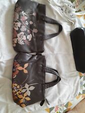 2 x brown floral radley handbags used
