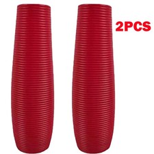 2Pcs Tall Floor Vase Red