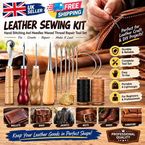 Leather sewing kit - leather, hand