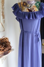 True Vintage 80s  Ladies lavender Prom   summer maxi dress Uk size 16