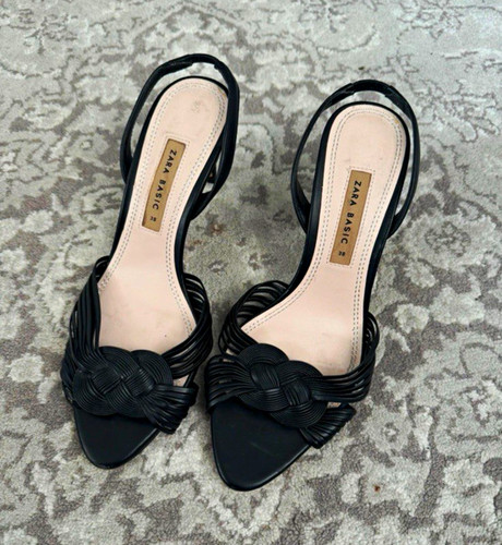 Zara basic black - black, braided