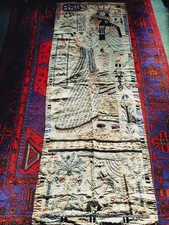 1920s Antique Egyptian Applique Handmade Wall Hanging Hand Sewn 184cm by 65cm 