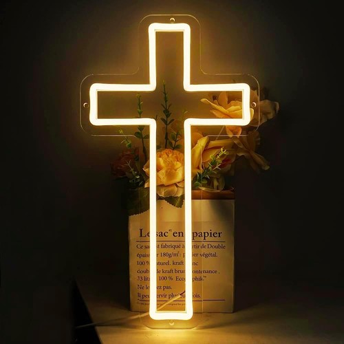 Cross neon sign - jesus, led