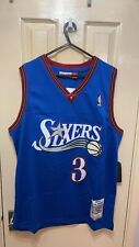 Philadelphia 76ers Allen Iverson #3 NBA Swingman Blue Basketball Jersey T-shirt
