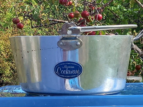 Vintage aluminium jam pot - aluminium,