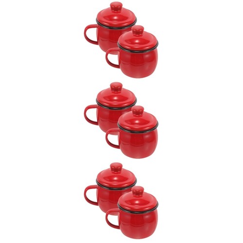 Set reusable red enamel - set,