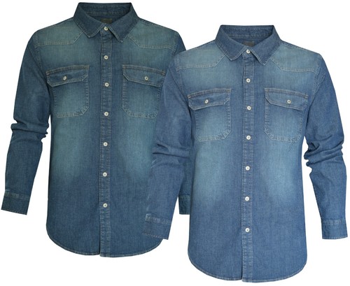 Denim shirts plain - plain, button