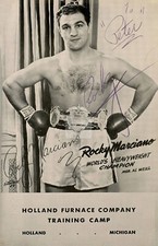 Rocky Marciano -- Signed Vintage Photo Postcard Copy