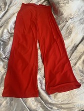 Zara Women's Red Wide-Leg