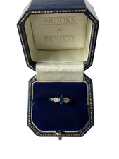 Topaz and Diamond Ring 9ct White and Yellow Gold Topaz Vintage Ring - Size O