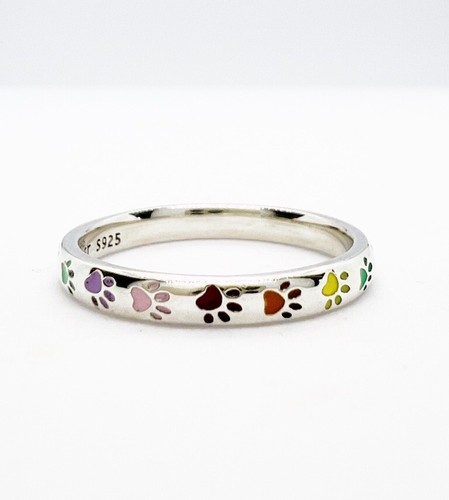 Colourful paw print ring - colourful,