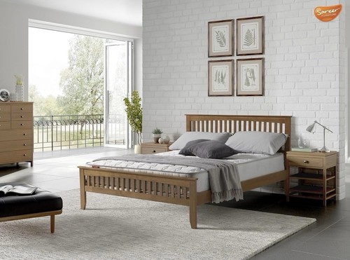 Oak double bed frame - double,