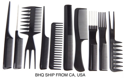 10pcs black professional combs - 10pcs,