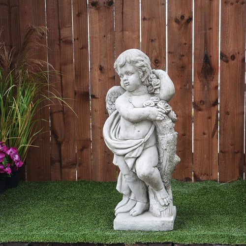Large cherub statue spring - cherub,