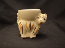 Cat Novelty Egg Cup Vintage 1950's Keele Street St Pottery Good Condition