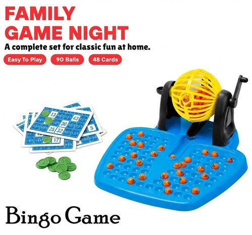 Family blue bingo game with - blue,