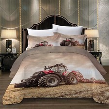 Farm Harvest Tractor Duvet Quilt Cover Set Bedding Set Single Double King Size