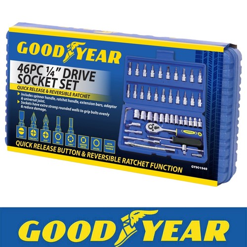 46pc drive socket - 46pc, 1/4"