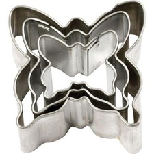 Mini 3 Pc Cutters Metal Cake Fondant Sugar Craft Jewellery Cookie Butterfly
