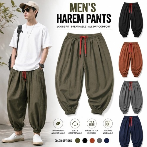 Men baggy harem pants japanese - men,