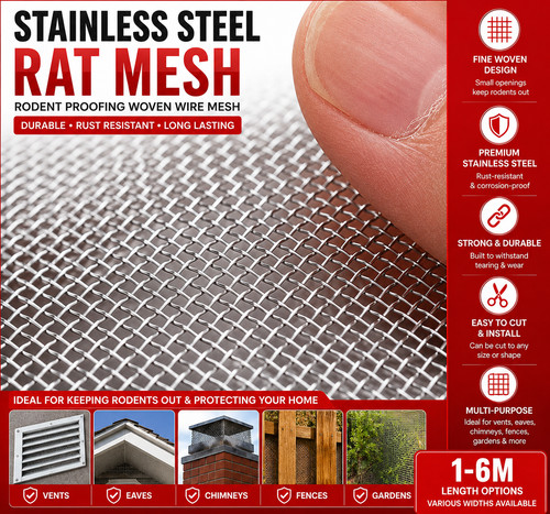 Stainless steel rat mesh - 1-6m,
