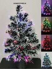 CHRISTMAS TREE LIGHT FIBRE OPTIC XMAS COLOUR CHANGING TREE BATTERY OPERATED 45cm