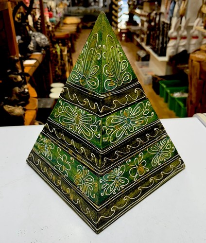 Carved wooden pyramid - carved,