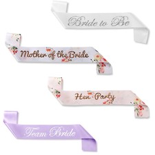HEN PARTY SASHES TEAM BRIDE CLASSY FLORAL ROSE GOLD NIGHT DO ACCESSORIES SASH