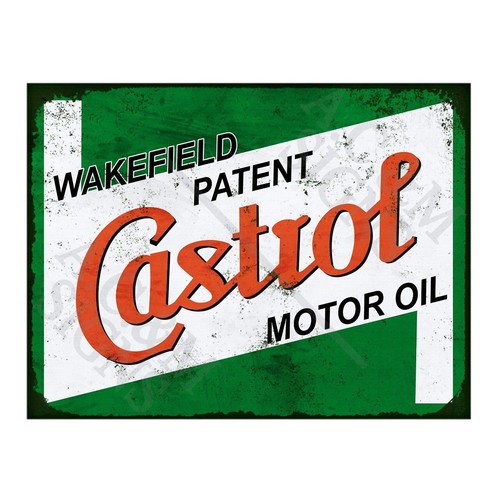Metal tin sign plaque castrol - metal,
