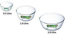 Pyrex Bowls Set Glass 3 Mixing