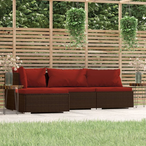 Garden lounge set brown - lounge, pe