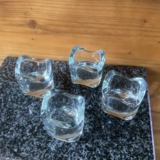Set of 4 IKEA Clear Glass Candle Holder Heavy Stackable Votive Candle Tea Light