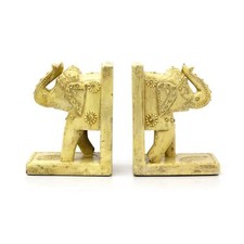 Pair Of White Elephant Wooden