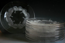 SET OF 13 LALIQUE ROLLEBOISE GLASS PLATES