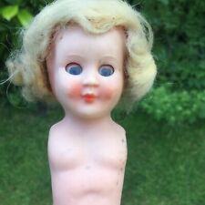ROSEBUD TINY SMALL VINTAGE WIGGED DOLL HARD PLASTIC OLD DOLLY WIG NO ARMS