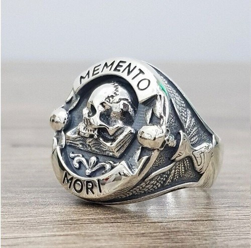 Memento mori skull silver ring - memento,