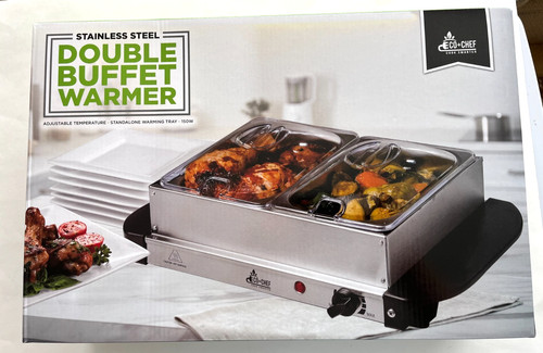 Stainless steel double buffet - steel,