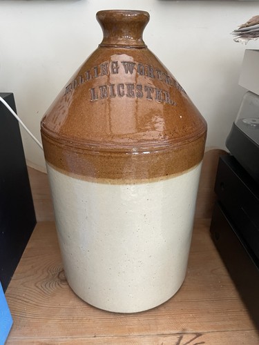 Vintage stoneware flagon - vintage,