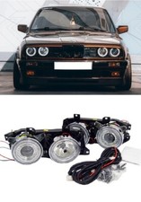 BMW E30 82 - 93 DEPO ANGEL EYE HEADLIGHTS HEADLAMPS PAIR LEFT RIGHT CHROME UK