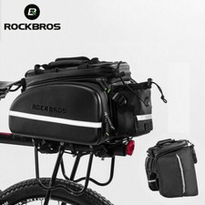 ROCKBROS Bike Rear Rack Pannier Bag Waterproof Carbon Leather Trunk Pack 10L/35L