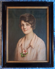Antique Edwardian Portrait Oil