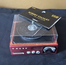 Robert Stanley Glass Red Record Player Christmas Tree Ornament NEW